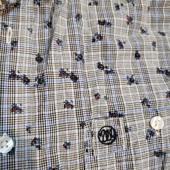 Wrangler Grey Blue Floral Button Down Western Shirt Small - Picture 4 of 5
